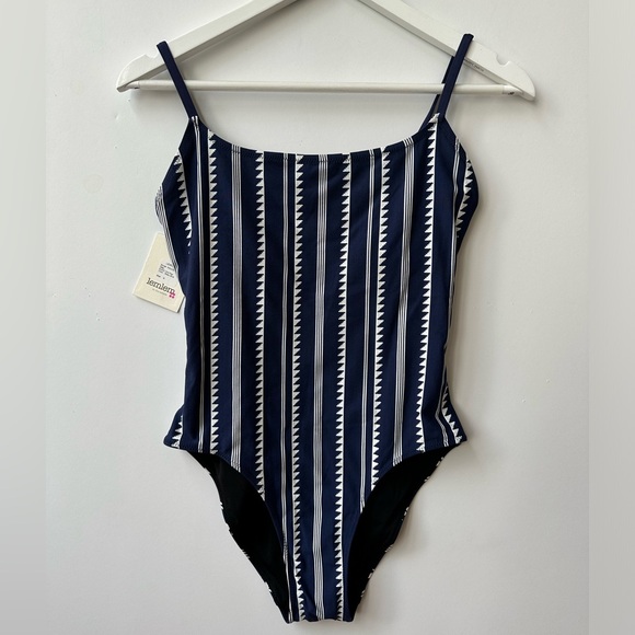 LemLem - Elene Classic One Piece - Navy / White Vertical Stripe - Small - Picture 7 of 14